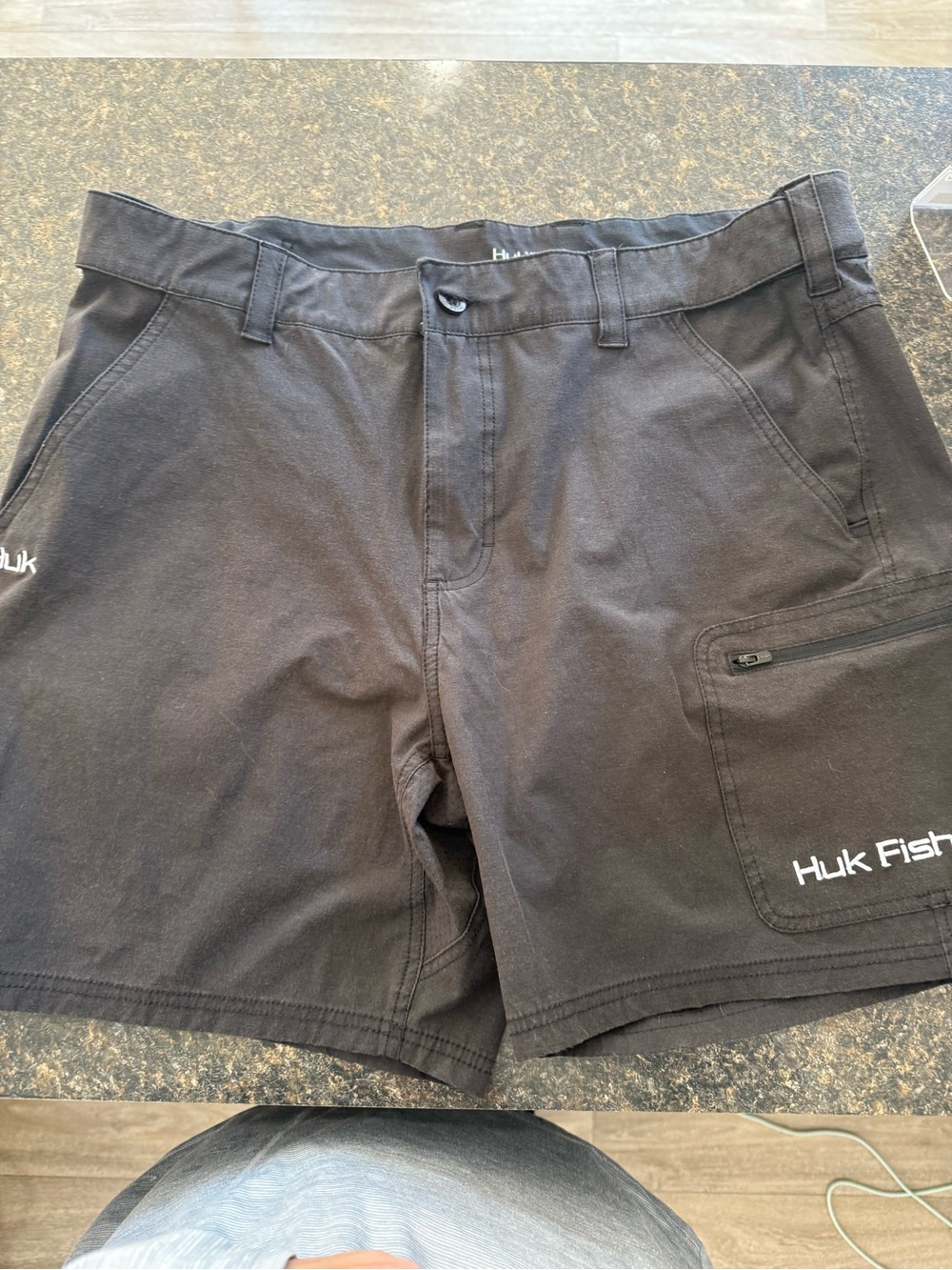 Huk Black Men's Cargo Shorts with Zip Pocket